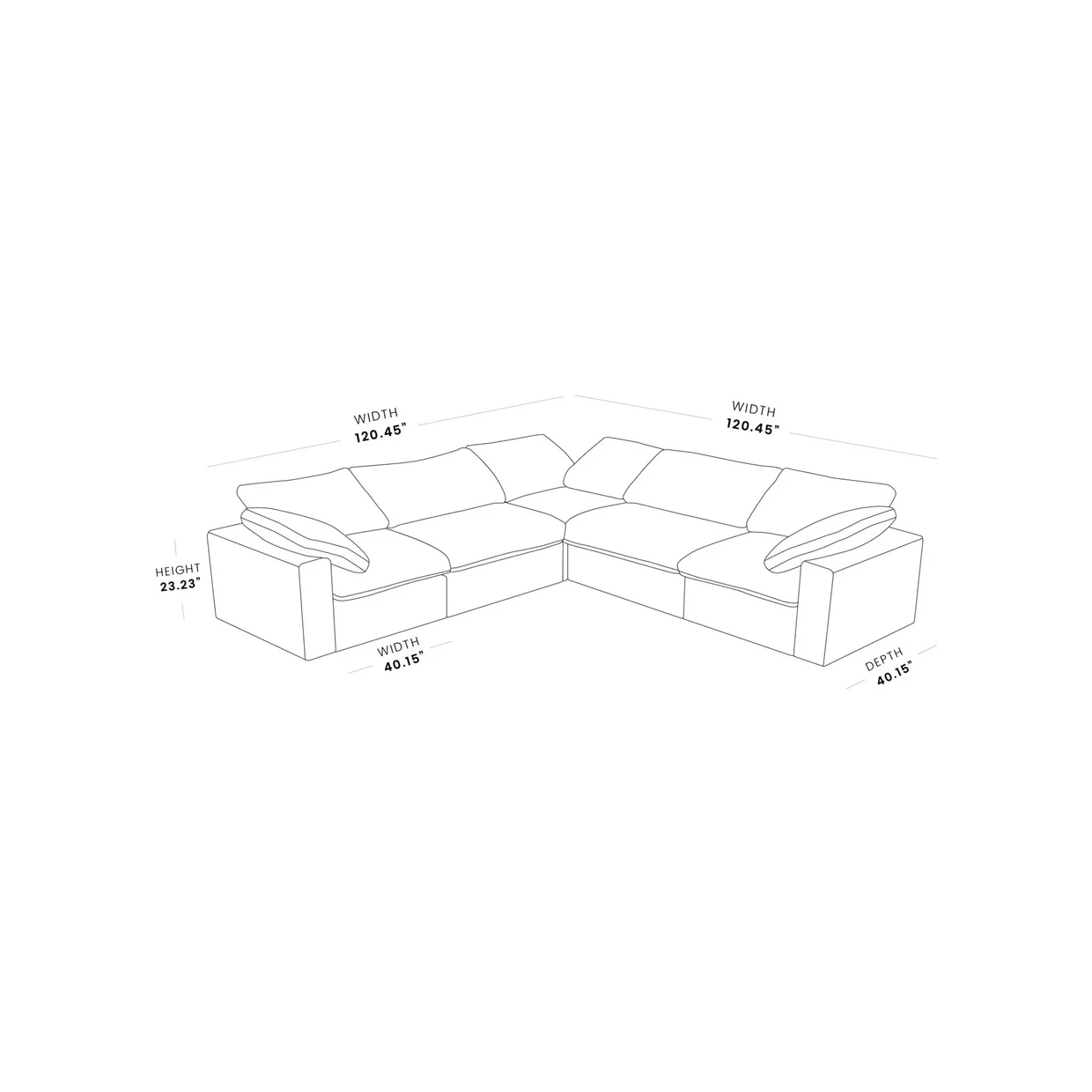 The Cove: 5-Seater Cloud Modular Corner Sectional