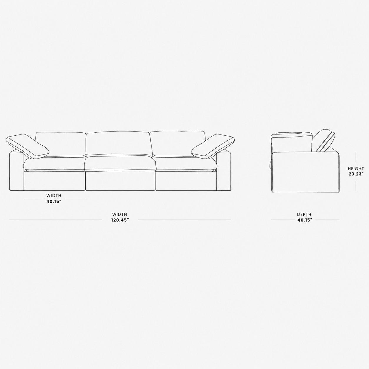 The Cove: 3-Seater Cloud Modular Sofa