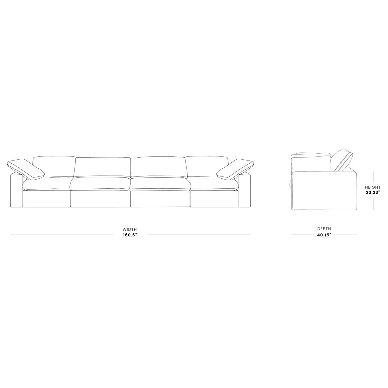 The Cove: 4-Seater Cloud Modular Sofa