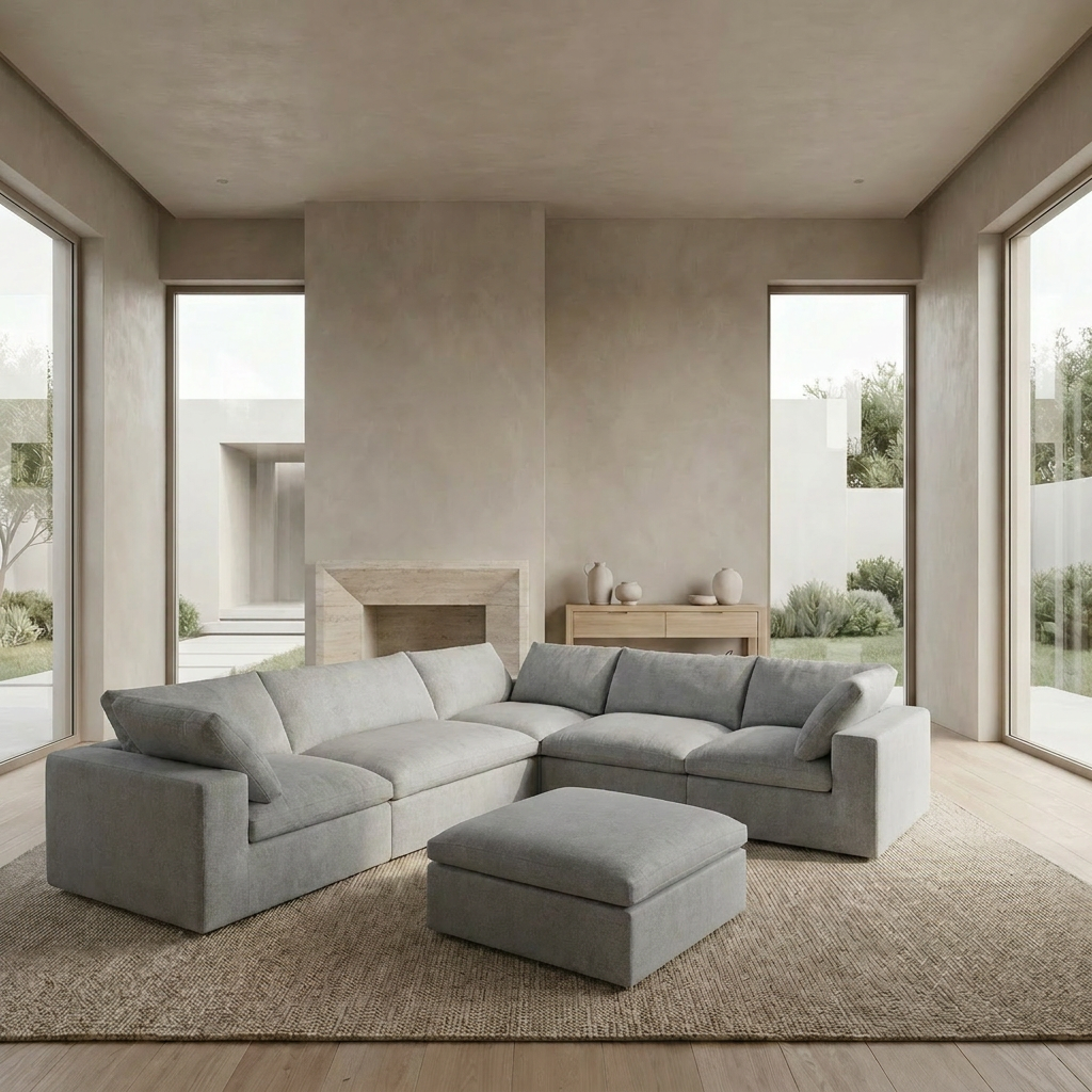 The Cove: Cloud Modular U-Shape Sectional with Ottoman