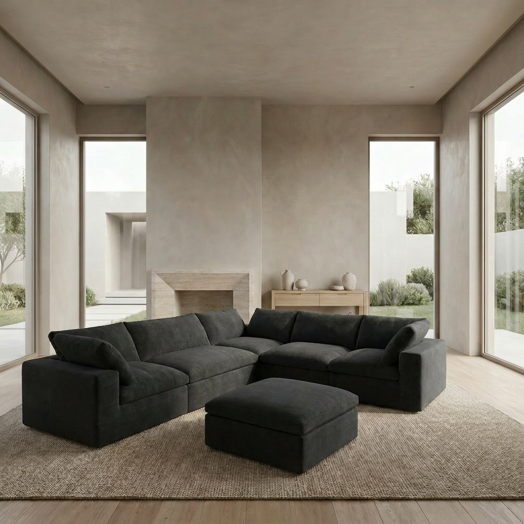 The Cove: Cloud Modular U-Shape Sectional with Ottoman