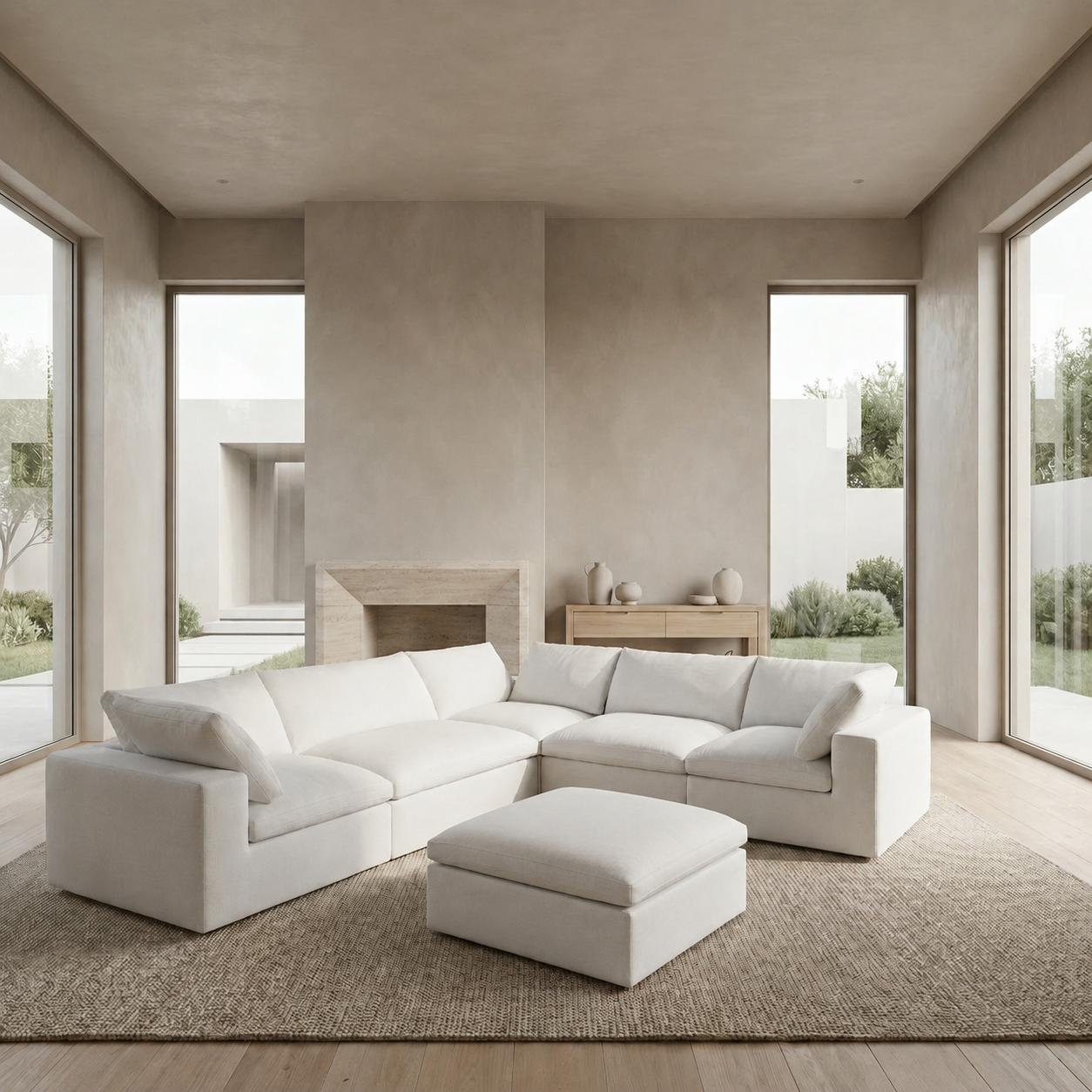 The Cove: Cloud Modular U-Shape Sectional with Ottoman