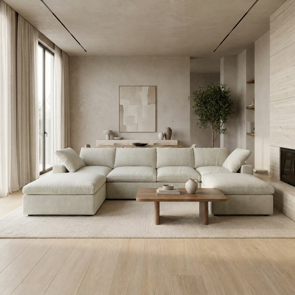 The Cove: Cloud Modular U-Shape Sectional with 2 Ottomans