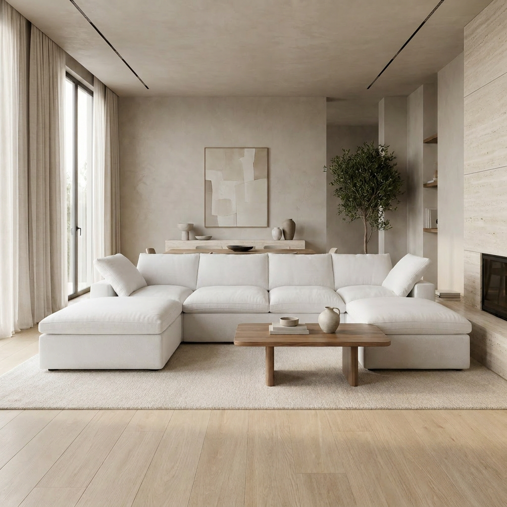 The Cove: Cloud Modular U-Shape Sectional with 2 Ottomans