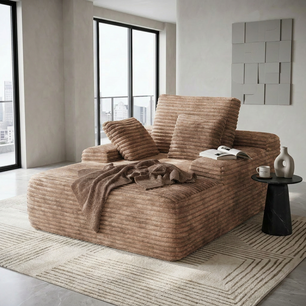 The Ridge Chaise Brown