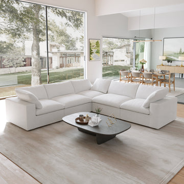 Classic Corner Modular 5-Seater Corner Sectional in White