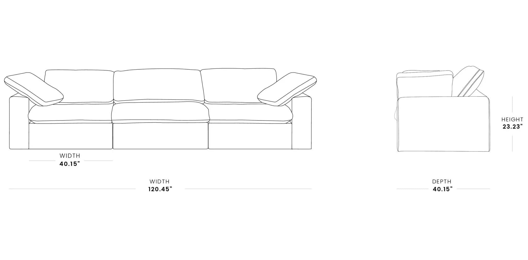 Classic Modular 3-Seater Sofa in White