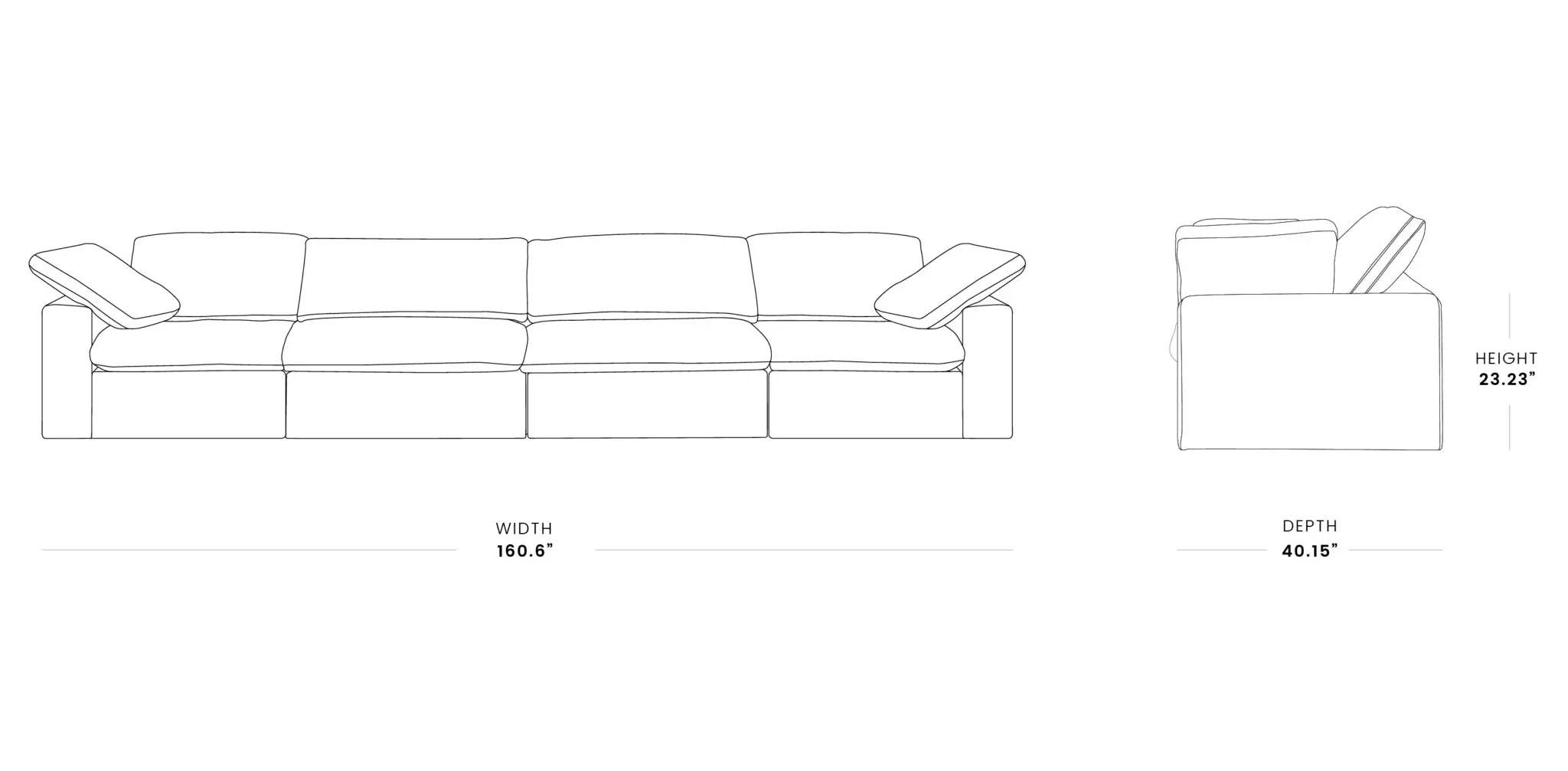 Classic Modular 4-Seater in White