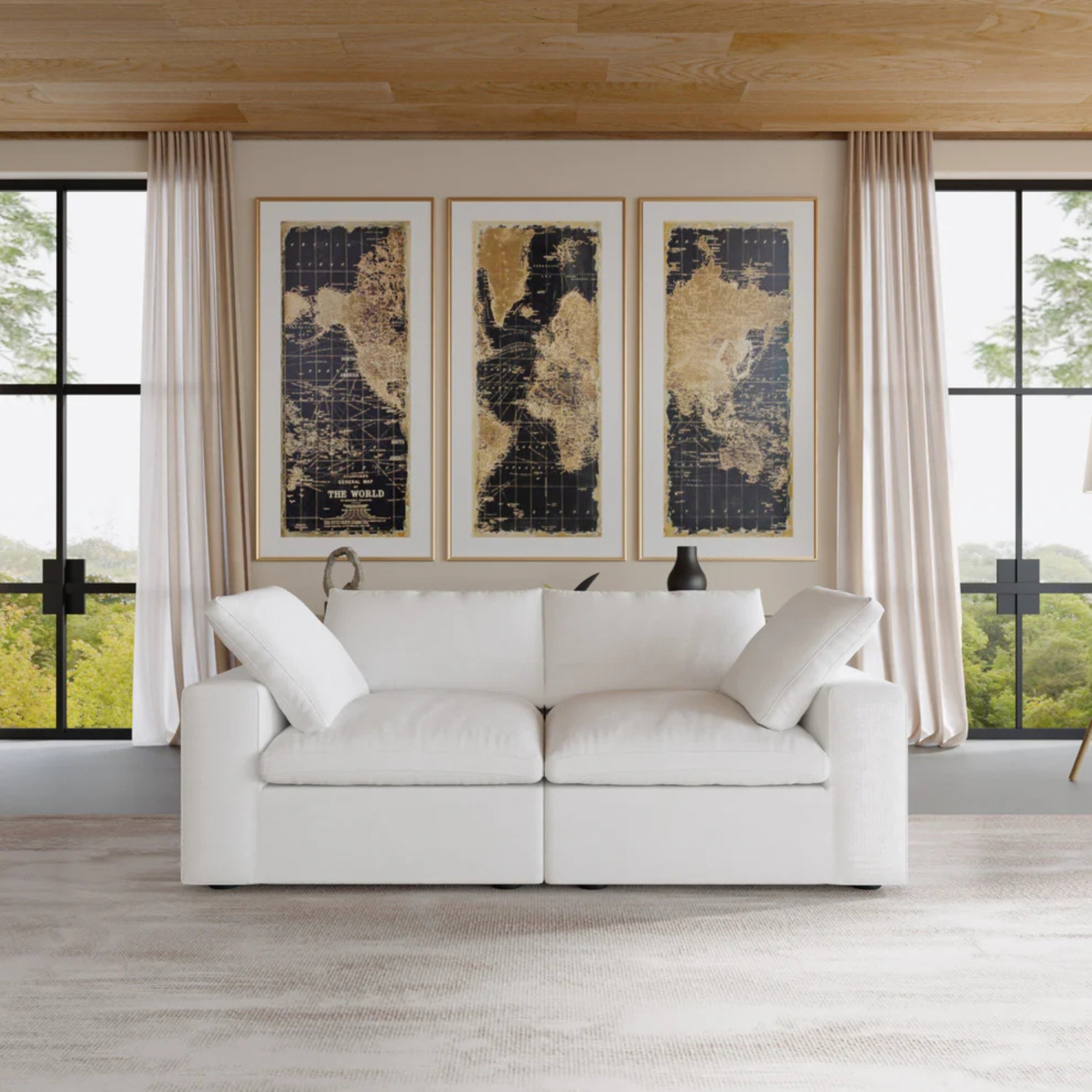 Classic Modular 2-Seater Sofa in White