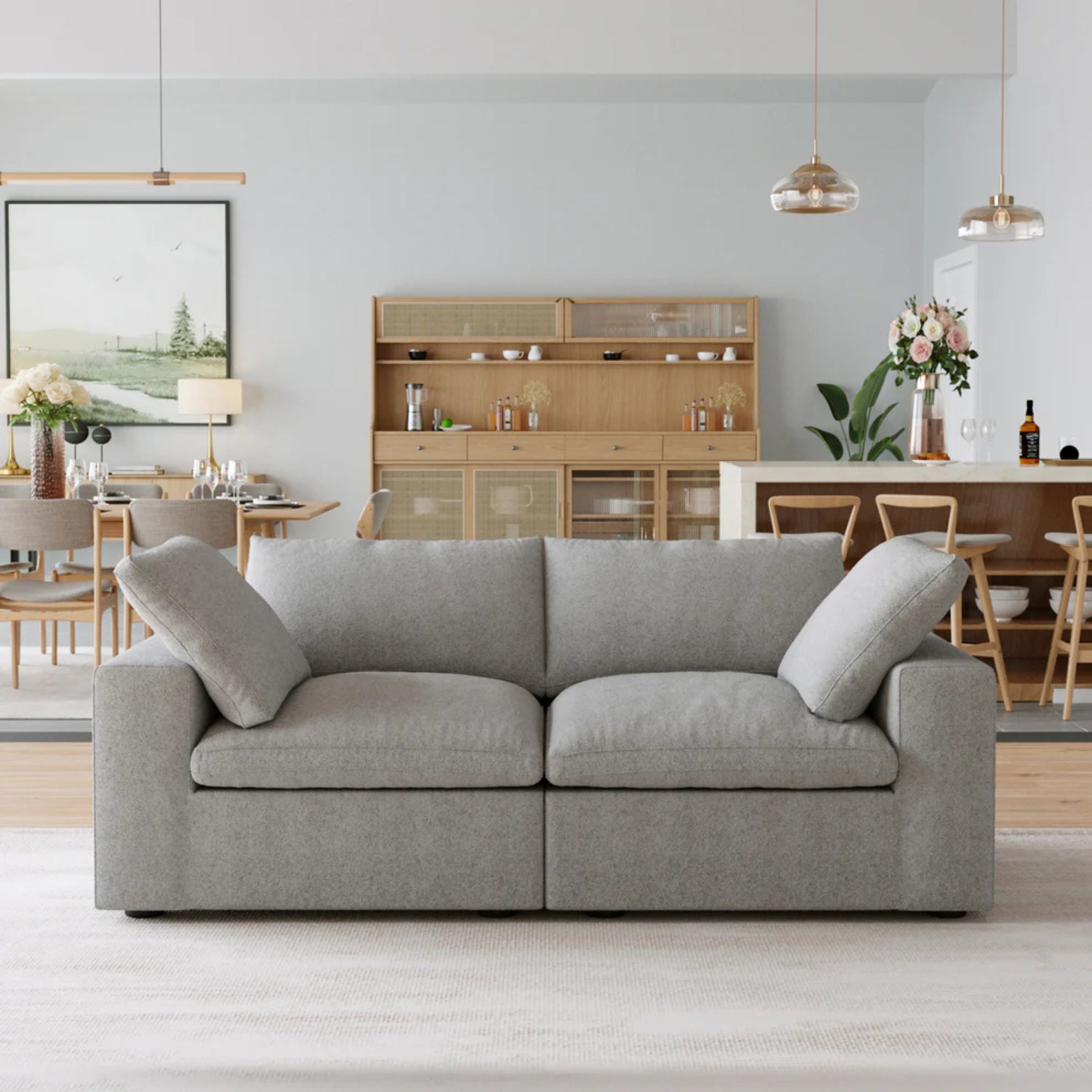 Classic Modular 2-Seater Sofa in White