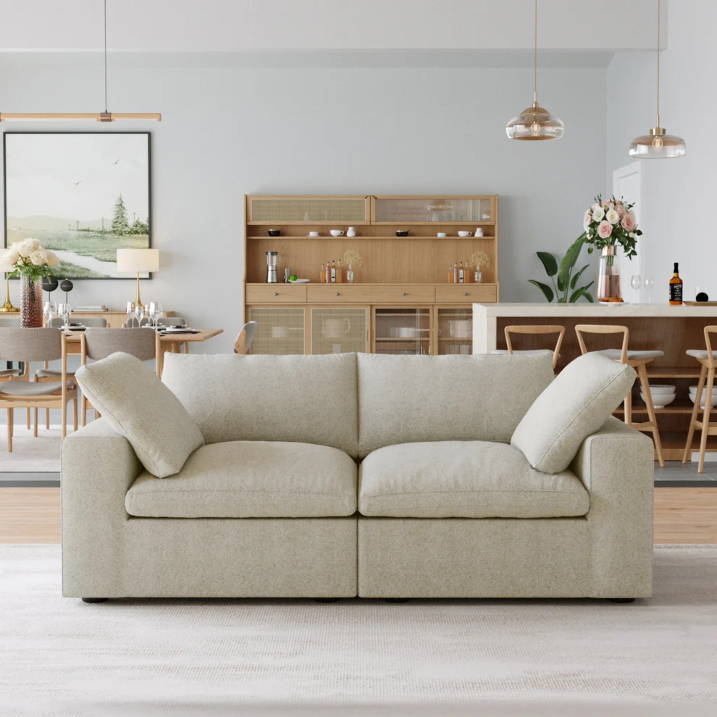 Classic Modular 2-Seater Sofa in White