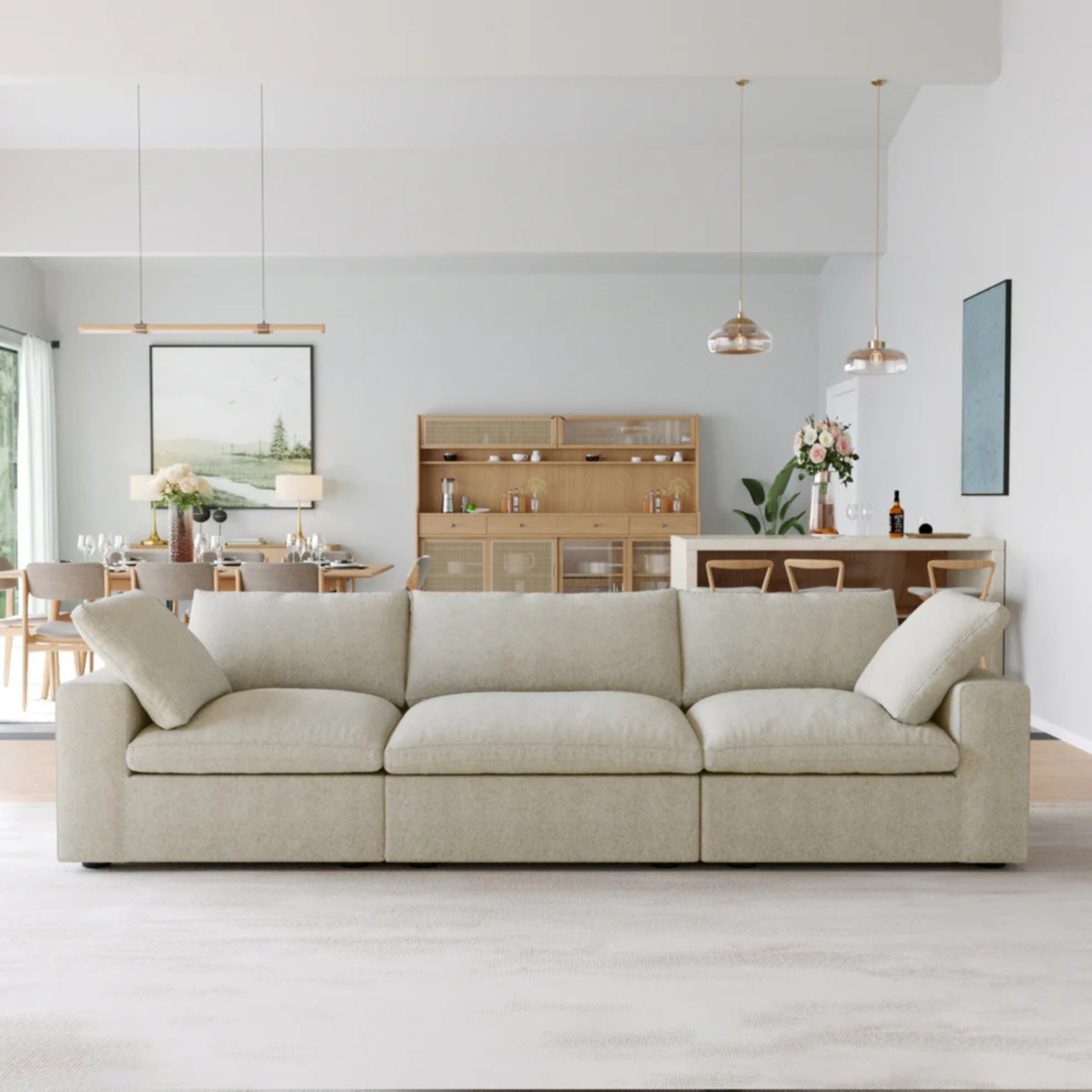 Classic Modular 3-Seater Sofa in White