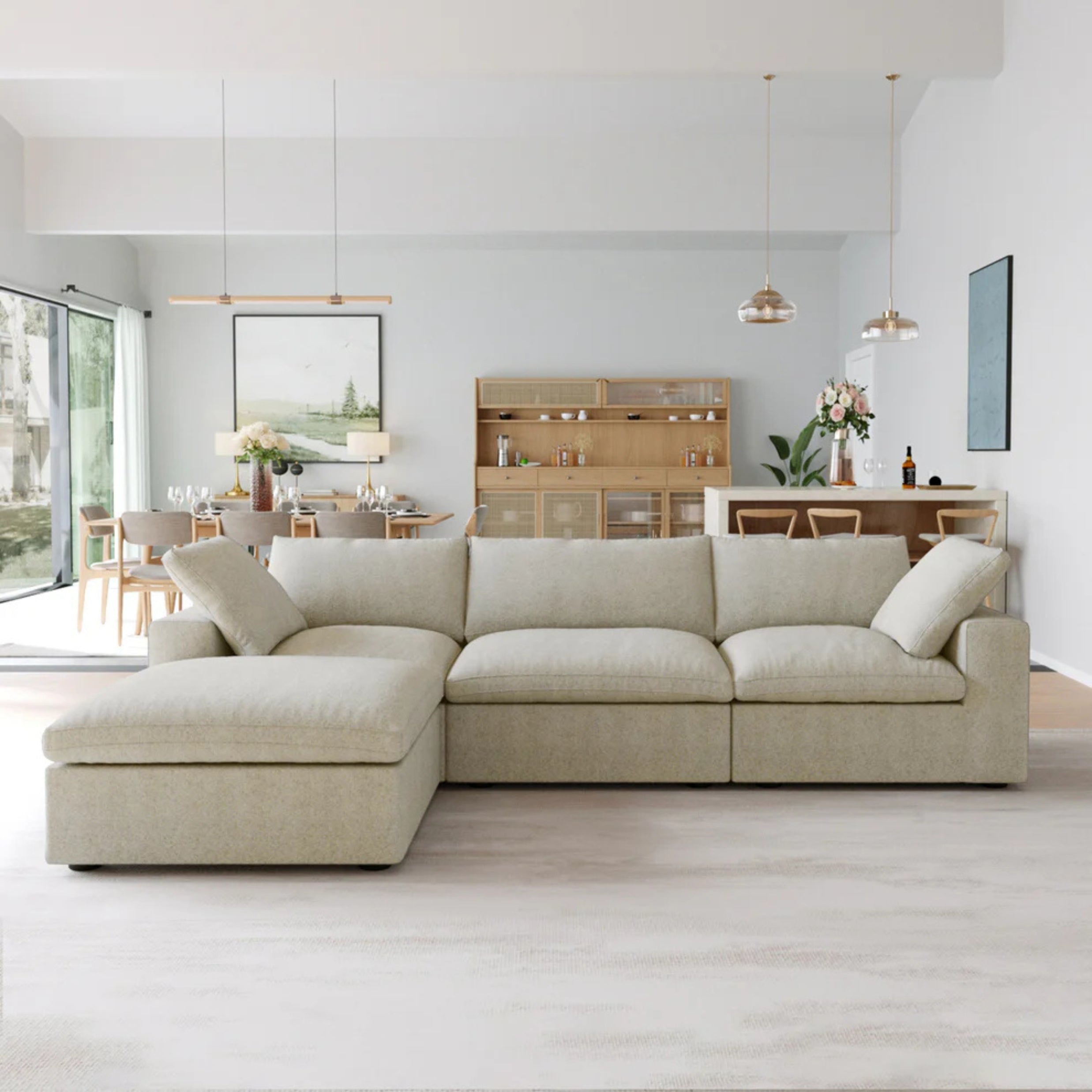 Classic Modular 3-Seater Sectional in White