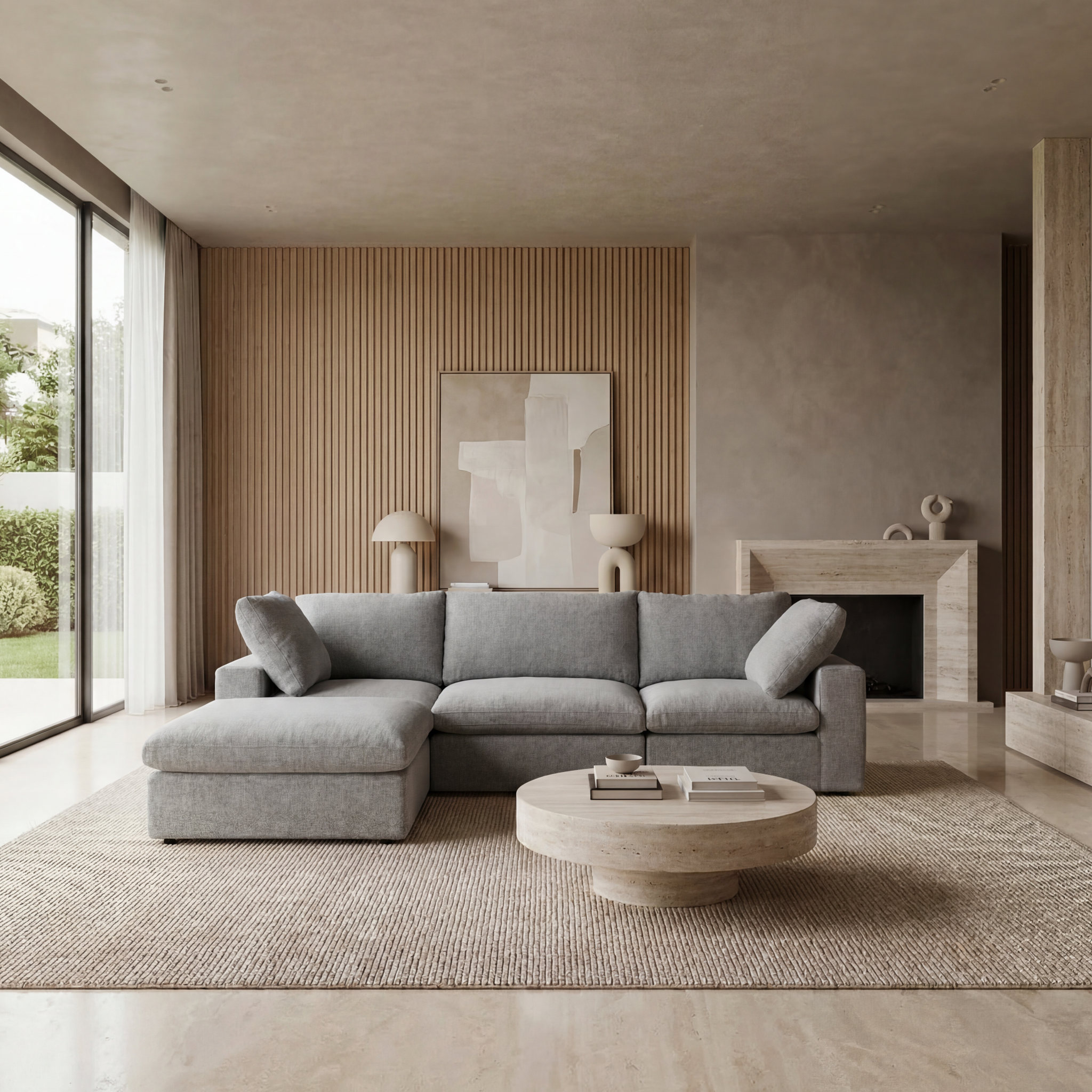 The Cove: 3-Seater Modular Sectional with Ottoman